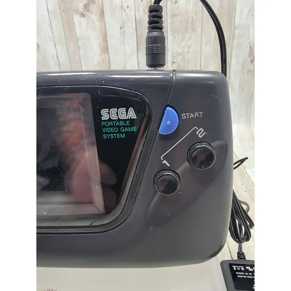 Sega Game Gear Console Power Plug & 2 Games - (For Parts or Repair)